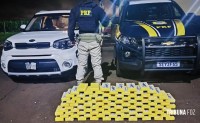 PRF apreende quase 100 Kg de cocaína em fundo falso na BR-277 em Santa Terezinha de Itaipu