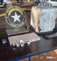 Motociclista paraguaio é flagrado na Ponte da Amizade com 320 remédio emagrecedor em isopor sem gelo