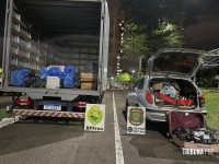 PF e PM prendem dois indivíduos e apreende grande quantidade de mercadorias irregulares em Foz do Iguaçu