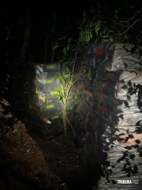 PF e PM apreendem cigarros contrabandeados após fuga em Itaipulândia