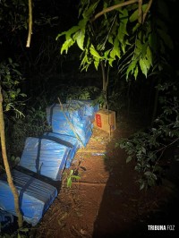 PF e PM apreendem cigarros contrabandeados após fuga em Itaipulândia