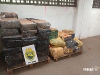 PM apreende mais de 880 Kg de maconha na área rural do Aparecidinha em Foz do Iguaçu