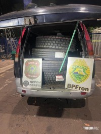 Policia Federal apreende Van carregada com pneus de caminhão contrabandeados na Av. Beira Rio