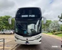 Ação integrada da PF, PM e RFB apreende ônibus da Catarinense 