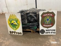 Policia Federal e PM apreendem 151,8 Kg de maconha na barranca do Rio Paraná em Foz do Iguaçu
