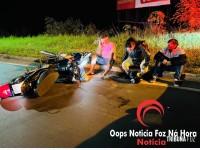 Colisão frontal entre motocicletas deixa três feridos no viaduto de Três Lagoas