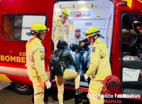 Colisão frontal entre motocicletas deixa três feridos no viaduto de Três Lagoas