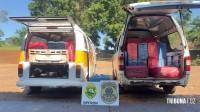 BPFRON e PF apreendem veículos carregados com cigarros contrabandeados em Santa Helena