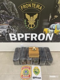 BPFRON e PF prendem homem com veículo carregado de maconha em Santa Tereza do Oeste