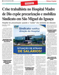 Crise trabalhista no Hospital Madre de Dio expõe precarização e mobiliza Sindicato em São Miguel do Iguaçu