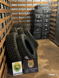 PF, PC e PM apreendem cigarros, pneus e eletrônicos em ação integrada na fronteira