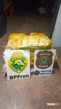Ação conjunta entre PF e PM resulta na apreensão de 205 Kg de maconha tipo capulho e prisão de dois indivíduos