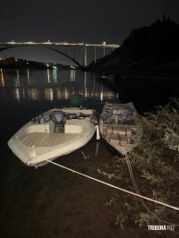 Policia Federal e Policia Militar apreendem 655 Kg de maconha no Rio Paraná em Foz do Iguaçu
