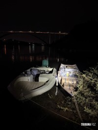 Policia Federal e Policia Militar apreendem 655 Kg de maconha no Rio Paraná em Foz do Iguaçu