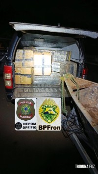 Policia Federal e Policia Militar apreendem 655 Kg de maconha no Rio Paraná em Foz do Iguaçu