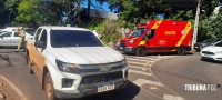 Motociclista é socorrido pelo Siate após colisão na Av. General Meira