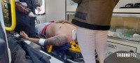 Motociclista é socorrido pelo Siate após colisão na Av. General Meira