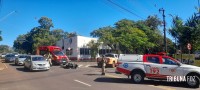 Motociclista é socorrido pelo Siate após colisão na Av. General Meira