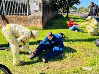 Colisão entre duas motocicletas deixa feridos no bairro Três Lagoas, em Foz do Iguaçu