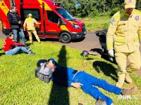 Colisão entre duas motocicletas deixa feridos no bairro Três Lagoas, em Foz do Iguaçu
