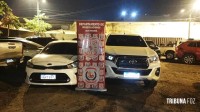 Policia Nacional do Paraguai prende duas pessoas com dois veículos roubados na barranca do Rio Paraná