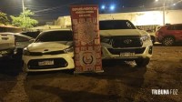 Policia Nacional do Paraguai prende duas pessoas com dois veículos roubados na barranca do Rio Paraná