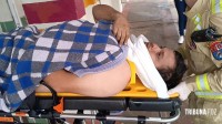 Engavetamento envolvendo cinco veículos deixou duas pessoas feridas na BR-277 em Foz do Iguaçu