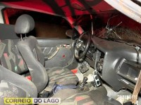 Gol capota entre Nova Santa Rosa e Marechal Cândido Rondon e motorista desaparece do local