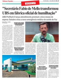 Gestão do Prefeito Silva e Luna faz paciente esperar mais que obra pública
