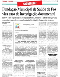 Fundação Municipal de Saúde de Foz vira caso de investigação documental