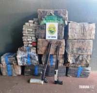 PM apreende 375 Kg de maconha e armas de fogo no bairro Cidade Nova em Foz do Iguaçu 