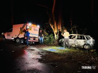 Duas pessoas morrem carbonizadas após veículo colidir contra uma arvore em Santa Terezinha de Itaipu
