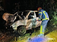 Duas pessoas morrem carbonizadas após veículo colidir contra uma arvore em Santa Terezinha de Itaipu