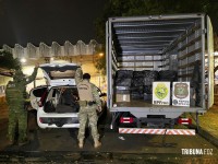 BPFRON e Polícia Federal apreendem carga de cigarros contrabandeados em Foz do Iguaçu