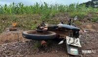Motociclista fica ferido em colisão traseira entre Missal e Santa Helena