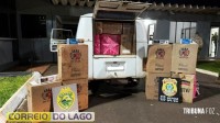 BPFron e Polícia Federal realizam grande apreensão de cigarros em Santa Helena