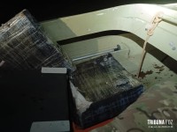 PF e PM apreendem 1161 Kg de maconha após fuga fluvial no Rio Paraná