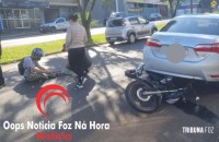 Motociclista fica ferido após atropelar cachorro e colidir contra carro na região da Vila A