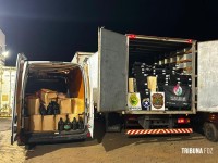 BPFRON, PMSC, Polícia Federal e Receita Federal apreendem mais de R$ 1,5 milhão em vinhos e mercadorias contrabandeadas em Barracão