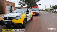 PM e SAMU atendem mulher em surto que invadiu empresa e gritou com funcionários em Santa Helena