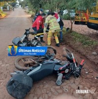 Três pessoas ficam feridas após colisão entre duas motocicletas em Ciudad Del Este no Paraguai