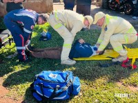 Colisão entre duas motocicletas deixa duas pessoas feridas no bairro Cidade Nova