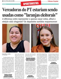 Vereadoras do PT estariam sendo usadas como "laranjas eleitorais"