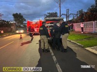Carro bate em poste e motorista acaba detido por embriaguez ao volante em Santa Helena
