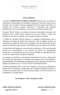 Defesa de suspeito de homicídio em Santa Helena emite nota pública e anuncia apresentação voluntária