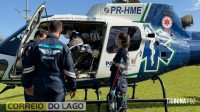 Idoso de Santa Helena com problemas cardíacos é transferido de helicóptero para hospital de referência
