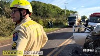 Colisão violenta deixa um morto e três feridos graves entre Sub-Sede e São Clemente, distritos de Santa Helena