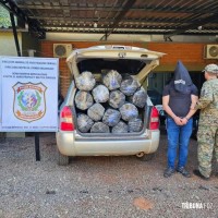 Agentes antidrogas interceptaram caminhonete com placas brasileiras transportando 235 quilos de maconha no Paraguai
