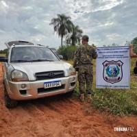 Agentes antidrogas interceptaram caminhonete com placas brasileiras transportando 235 quilos de maconha no Paraguai