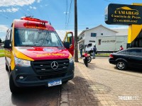 Motociclista fica ferido após acidente com caminhão na marginal da BR-277